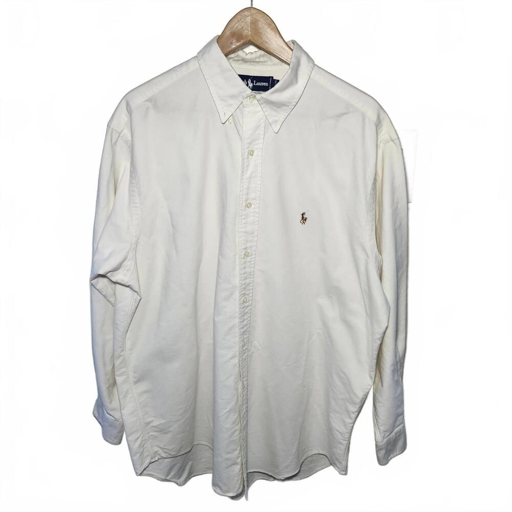 Ralph Lauren White Casual Button Down Shirt
